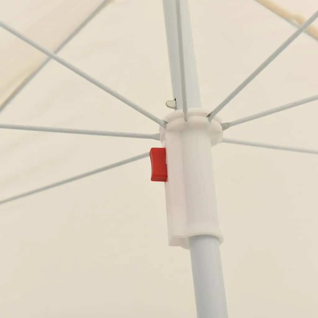 Garden Parasol Umbrella UV Protective Polyester Canopy 180cm Beige Steel Pole