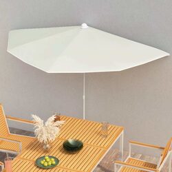Half Round Garden Parasol Outdoor Shade Sunshade UV Protective Easy Open Close
