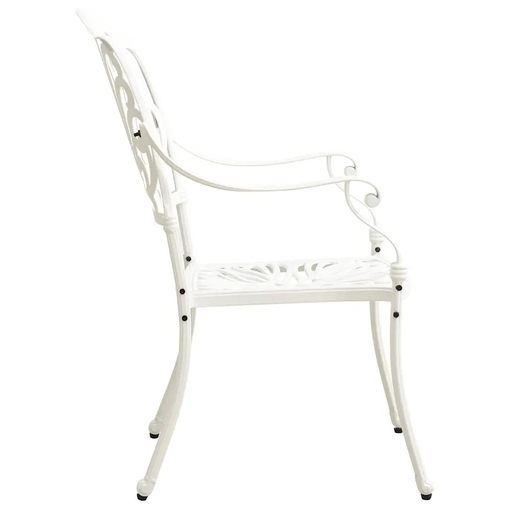 Outdoor Chairs 2 Piece Set Garden Dining Seating Patio Furniture White Armchair