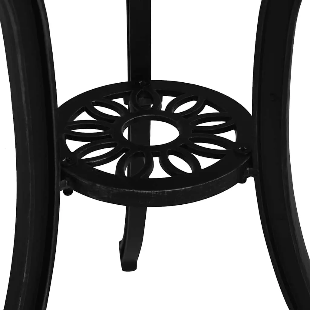 Garden Table Cast Aluminium Outdoor Patio Furniture Black Umbrella Hole 62x62x65cm