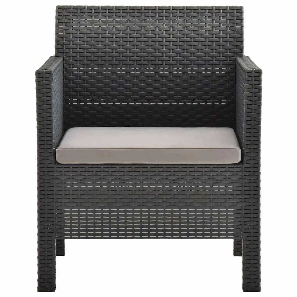 Garden Armchair Outdoor Seating with Cushion Anthracite 63x65x76cm Patio Chair
