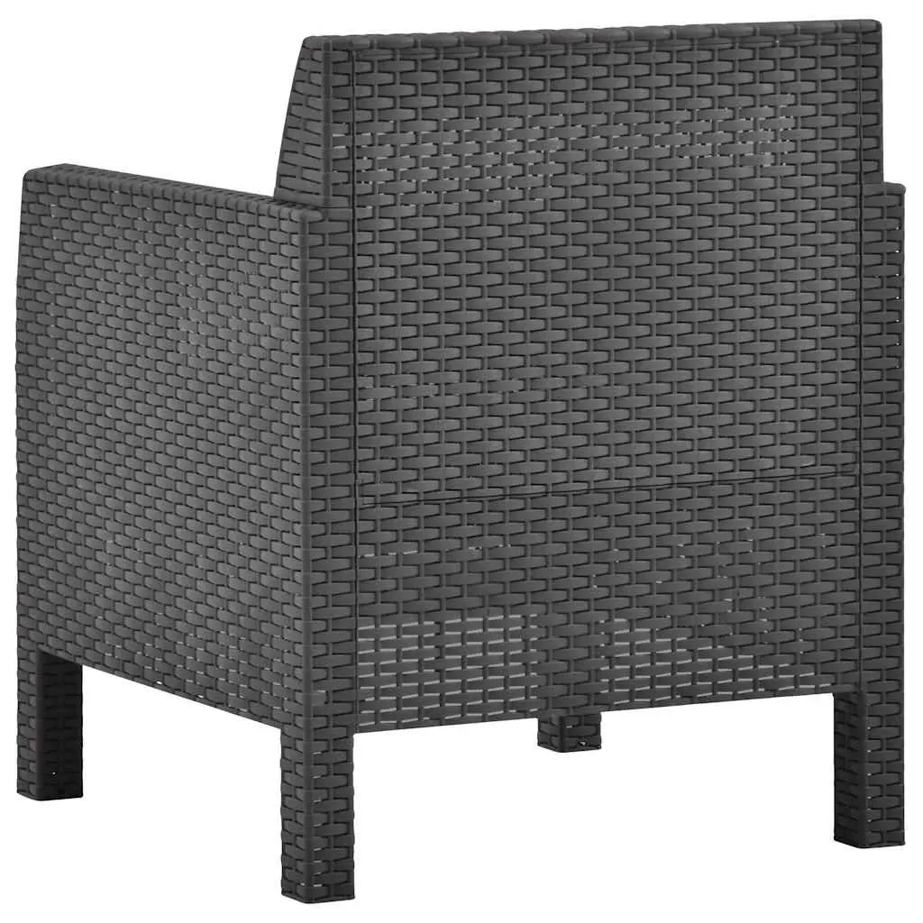 Garden Armchair Outdoor Seating with Cushion Anthracite 63x65x76cm Patio Chair