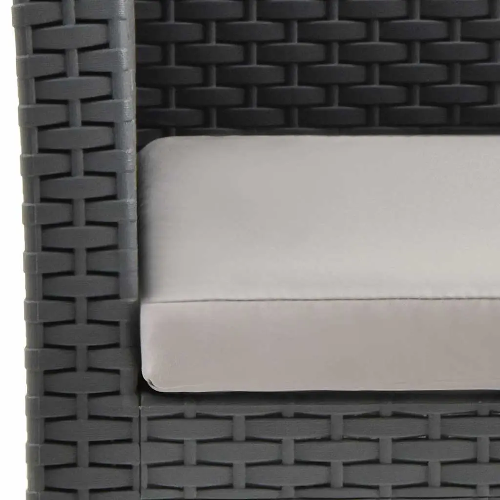Garden Armchair Outdoor Seating with Cushion Anthracite 63x65x76cm Patio Chair