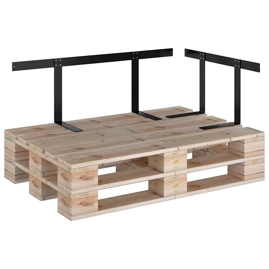Pallet Sofa Backrest Weather Resistant Iron 110cm Black Outdoor Furniture Support