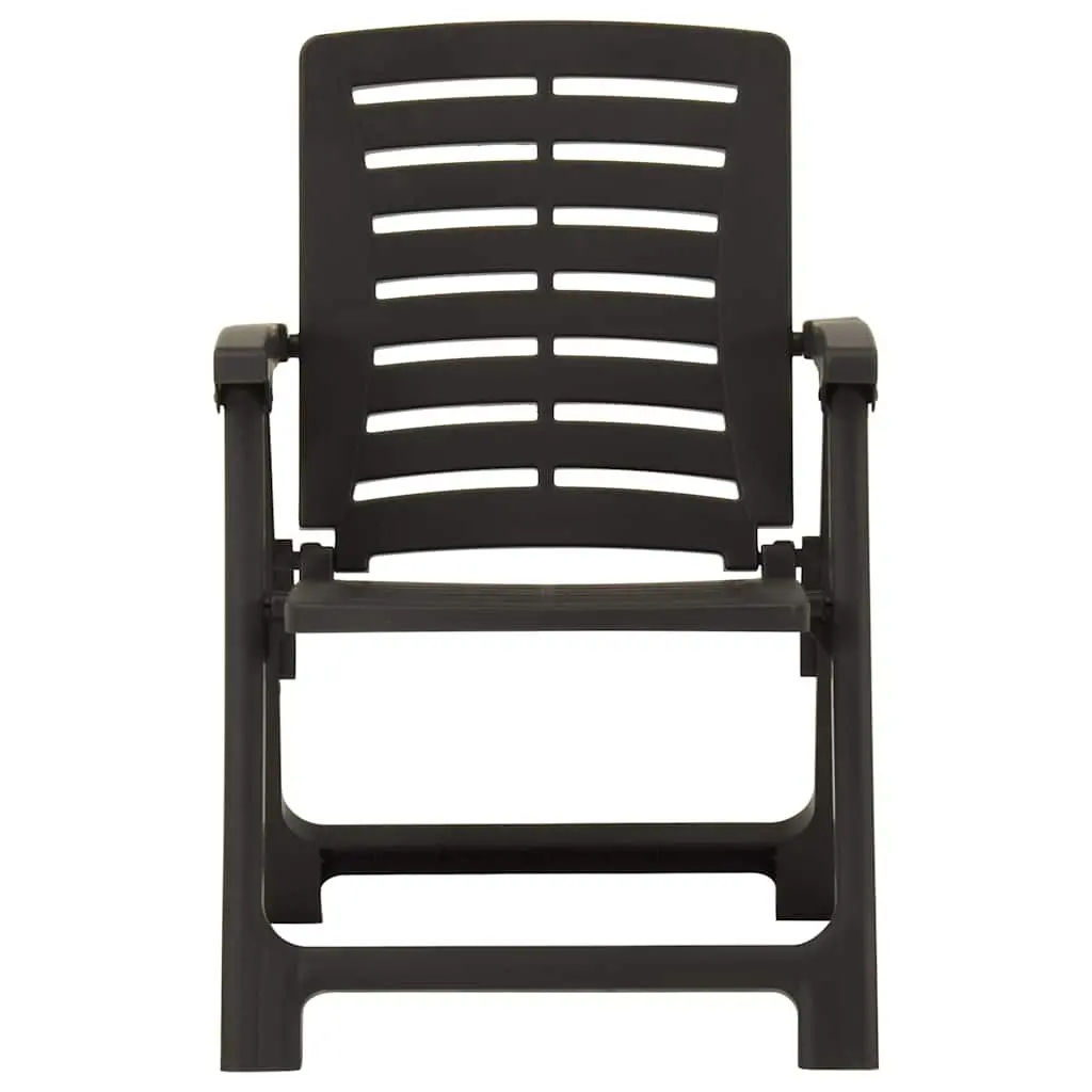 Outdoor Chairs 2 Pieces Plastic Garden Seating Anthracite Patio Furniture