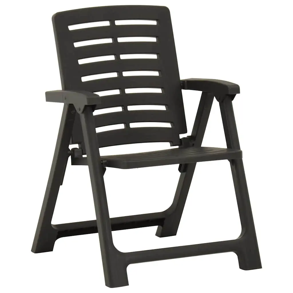Outdoor Chairs 2 Pieces Plastic Garden Seating Anthracite Patio Furniture