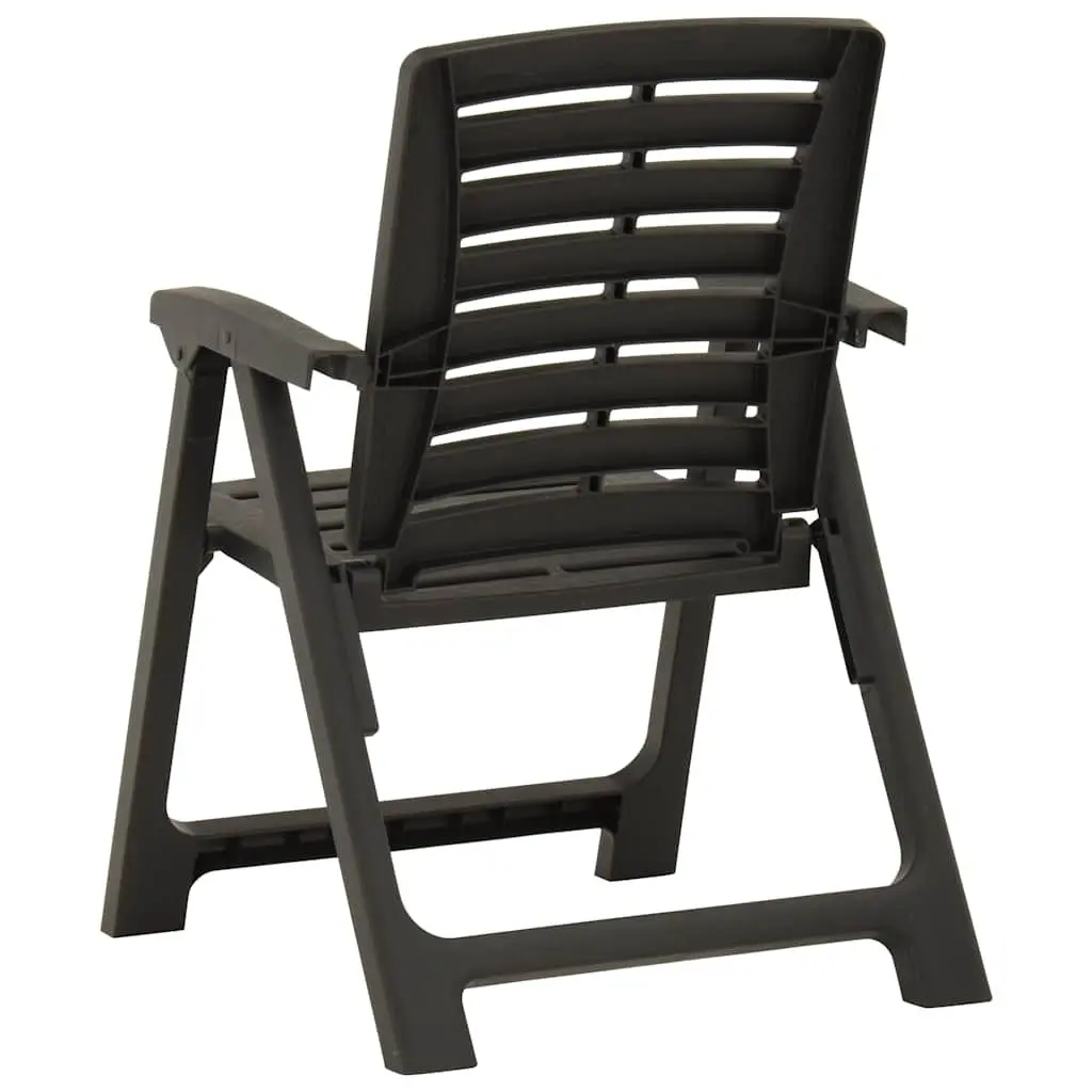 Outdoor Chairs 2 Pieces Plastic Garden Seating Anthracite Patio Furniture