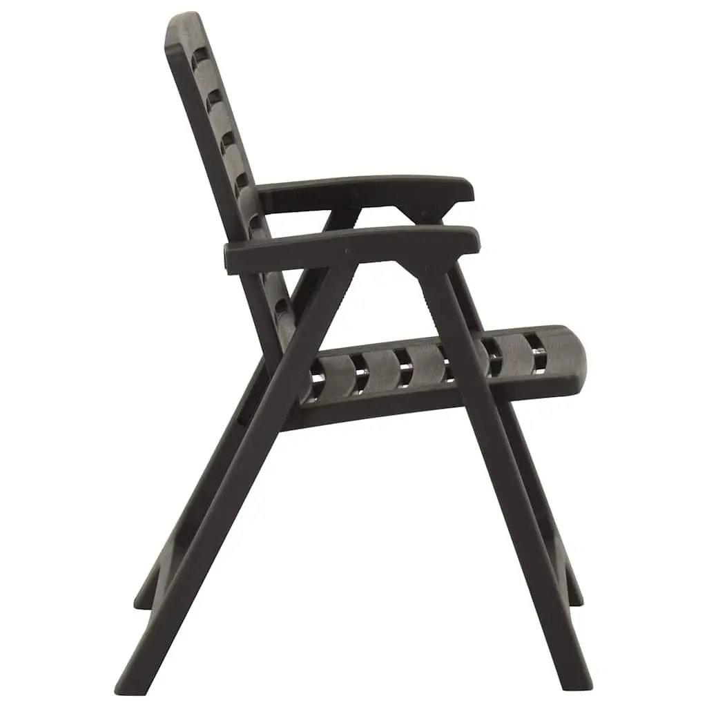 Outdoor Chairs 2 Pieces Plastic Garden Seating Anthracite Patio Furniture