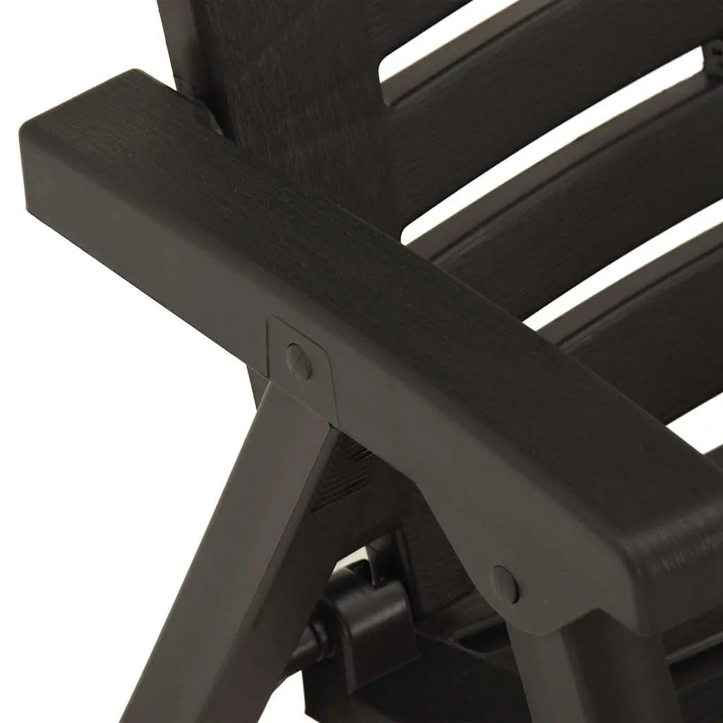 Outdoor Chairs 2 Pieces Plastic Garden Seating Anthracite Patio Furniture
