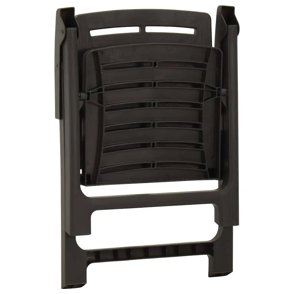 Outdoor Chairs 2 Pieces Plastic Garden Seating Anthracite Patio Furniture