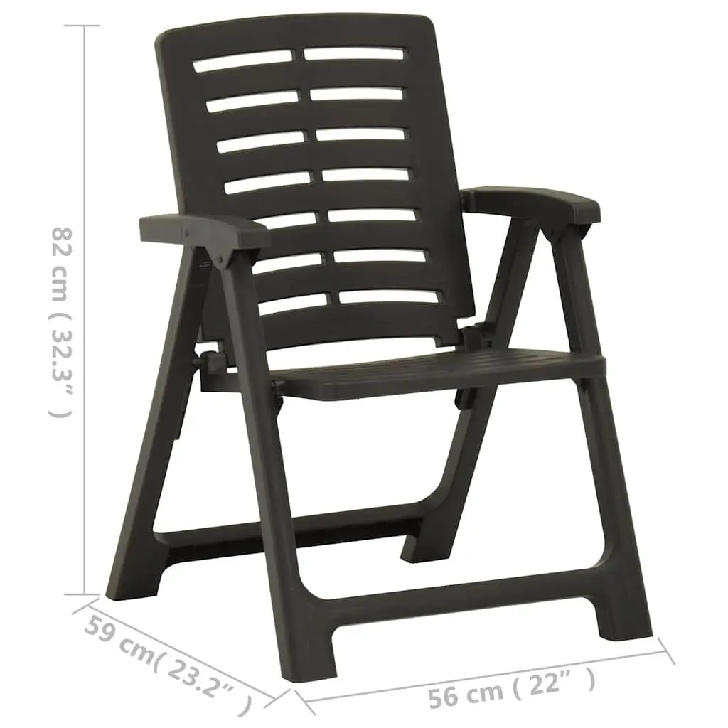 Outdoor Chairs 2 Pieces Plastic Garden Seating Anthracite Patio Furniture