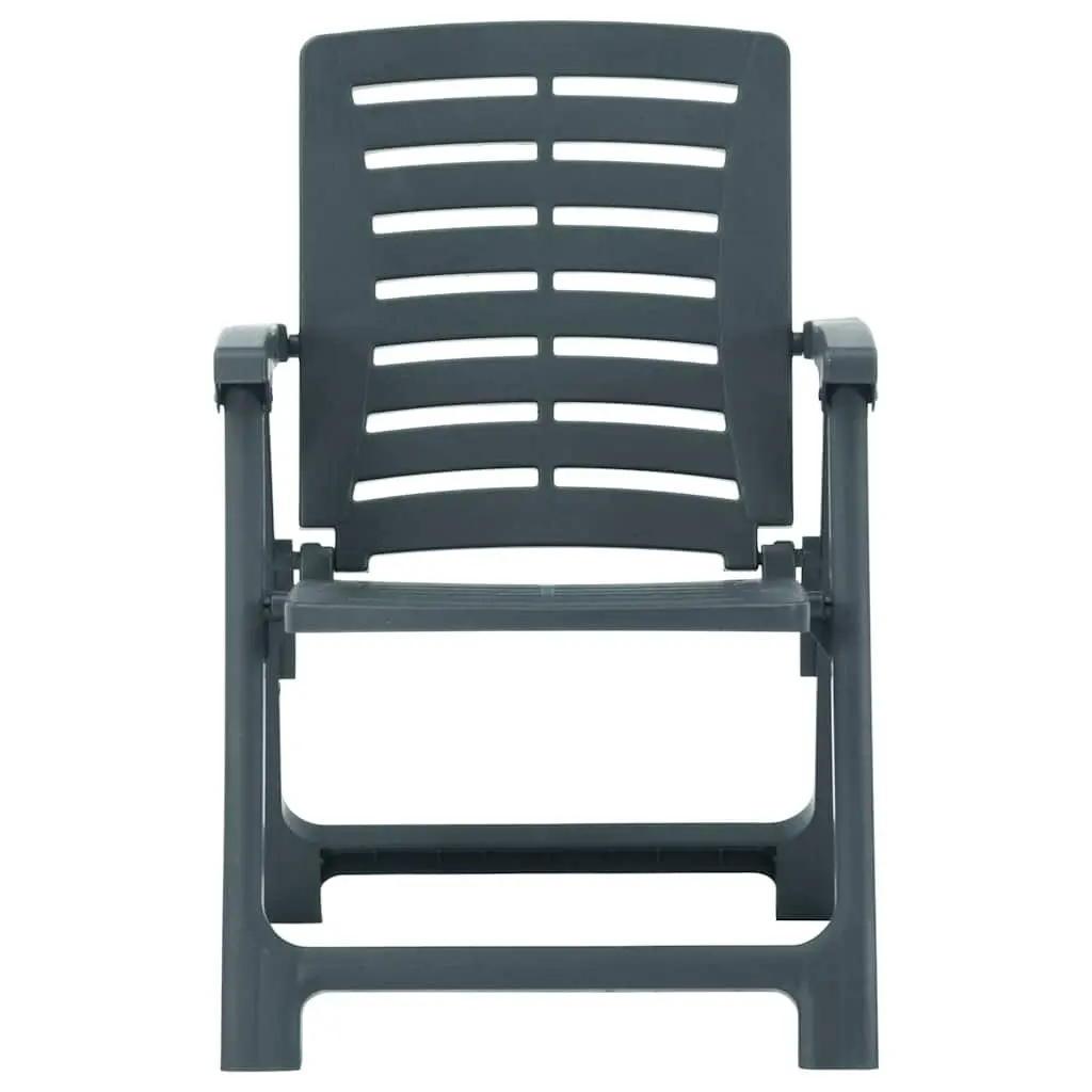 Outdoor Chairs Set of 4 Plastic Garden Seating Patio Furniture Green Lightweight