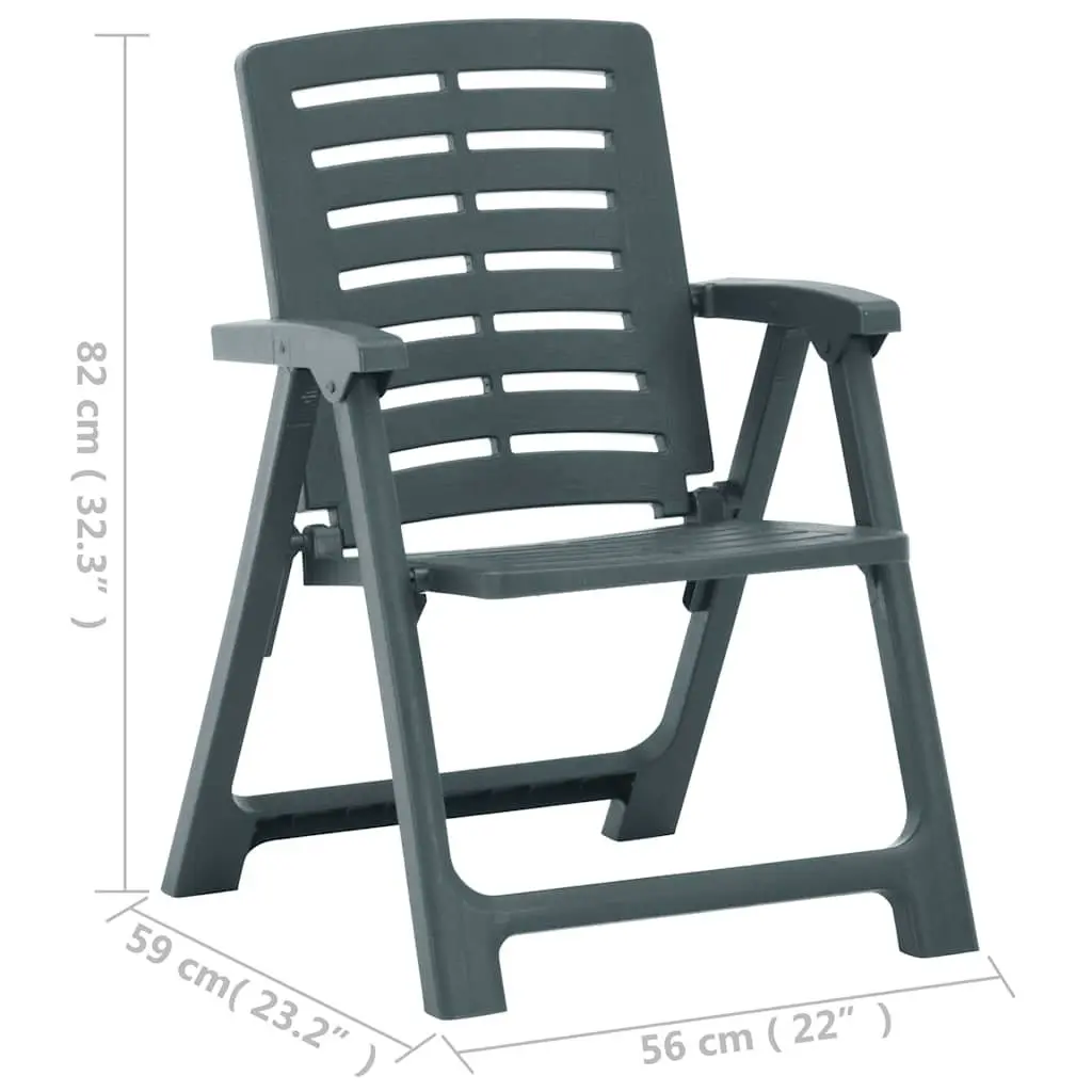 Outdoor Chairs Set of 4 Plastic Garden Seating Patio Furniture Green Lightweight