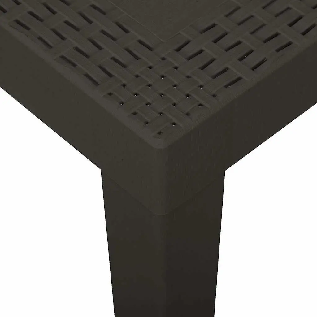 Garden Dining Table Weather Resistant Anthracite Durable Plastic Outdoor Furniture