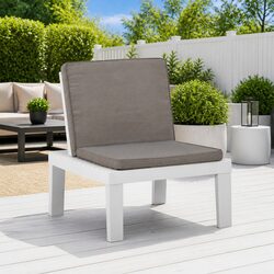 Outdoor Lounge Chair with Cushion Lightweight Garden Seating White Relaxation
