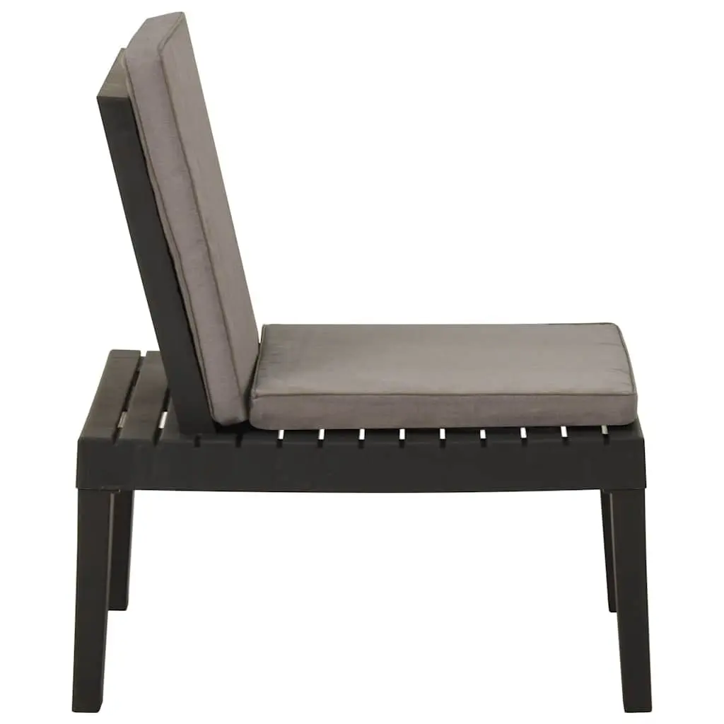 Outdoor Lounge Chair Grey Garden Seating with Removable Padded Cushion