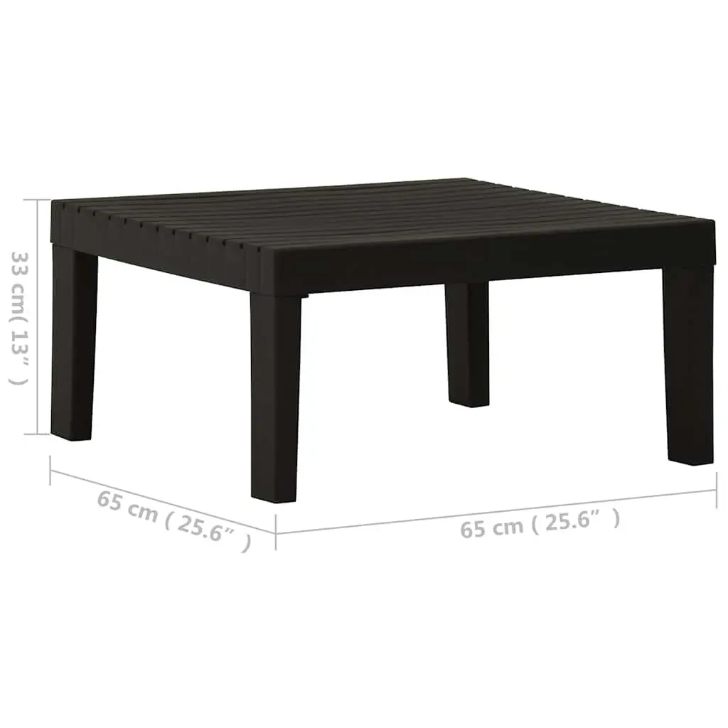 2 Piece Garden Lounge Set Cushioned Seating Grey Plastic Outdoor Furniture