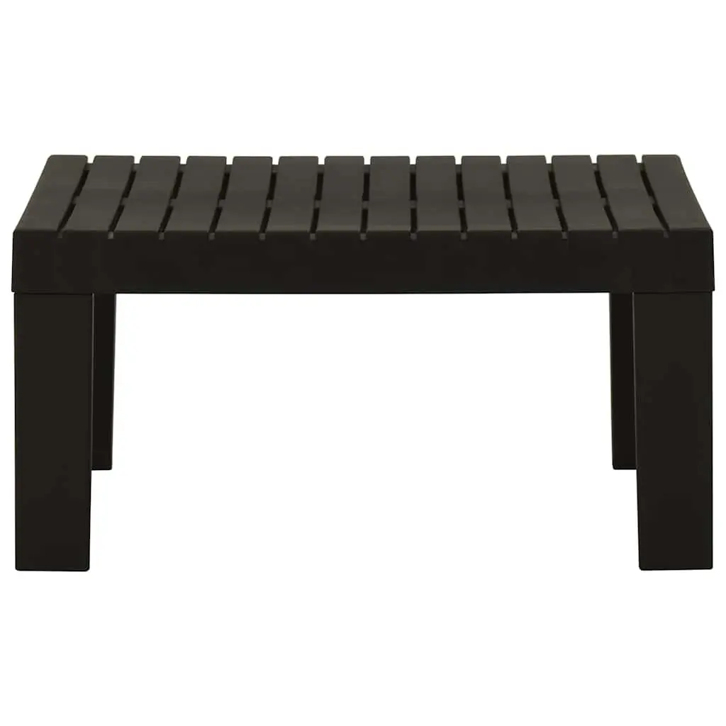 2 Piece Garden Lounge Set Cushioned Seating Grey Plastic Outdoor Furniture