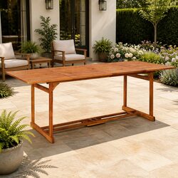 Outdoor Dining Table 220x90x75cm Garden Patio Furniture Solid Wood Brown