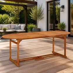 Garden Dining Table 220x90x75 cm Solid Acacia Wood Outdoor Patio Furniture