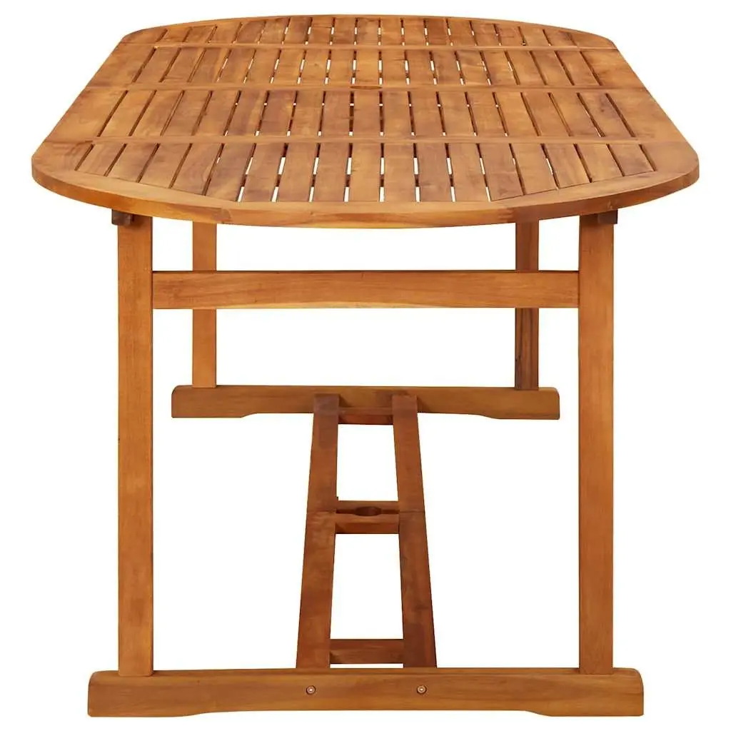 Garden Dining Table Solid Acacia Wood 220x90x75 cm Brown Outdoor Patio Furniture