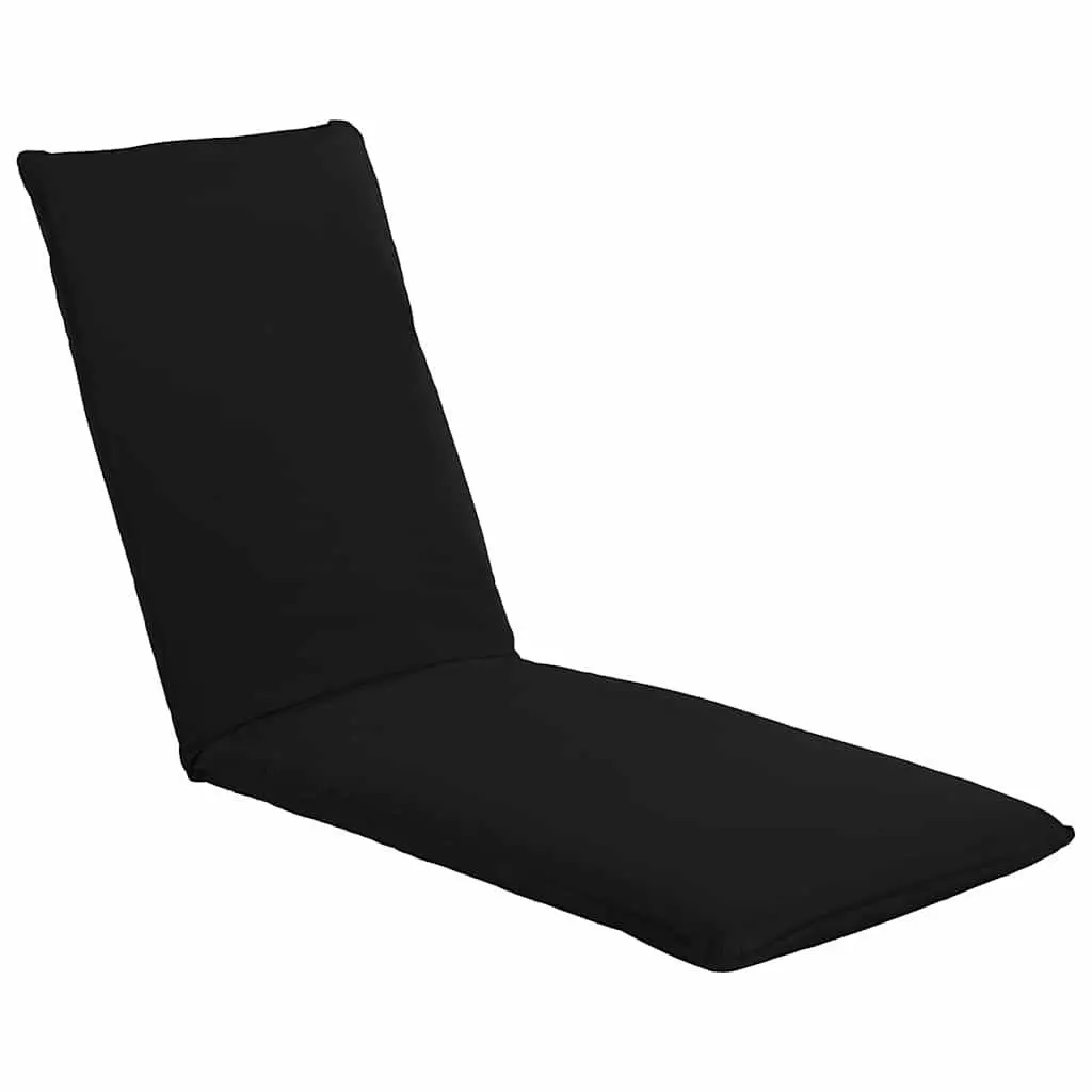 Foldable Sunlounger 5-Level Adjustable Black Oxford Fabric Garden Beach Outdoor Lounging Chair Bed