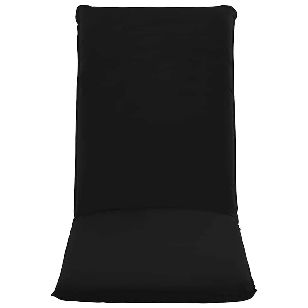 Foldable Sunlounger 5-Level Adjustable Black Oxford Fabric Garden Beach Outdoor Lounging Chair Bed