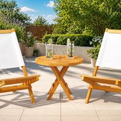 Round Solid Teak Wood Table Top 50cm Diameter Wooden Furniture Tabletop