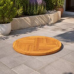 Round Solid Teak Wood Table Top 50cm Diameter Wooden Furniture Tabletop