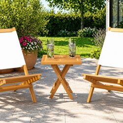 Square Solid Wood Teak Table Top 40x40x2.5cm Brown Replacement Surface