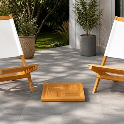 Square Solid Wood Teak Table Top 40x40x2.5cm Brown Replacement Surface