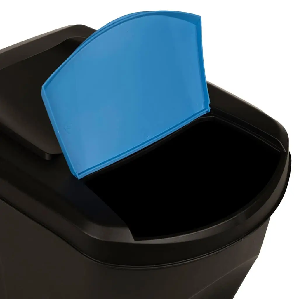 Stackable Garbage Bin Boxes 100 L Anthracite Waste Sorting Containers 4 Piece