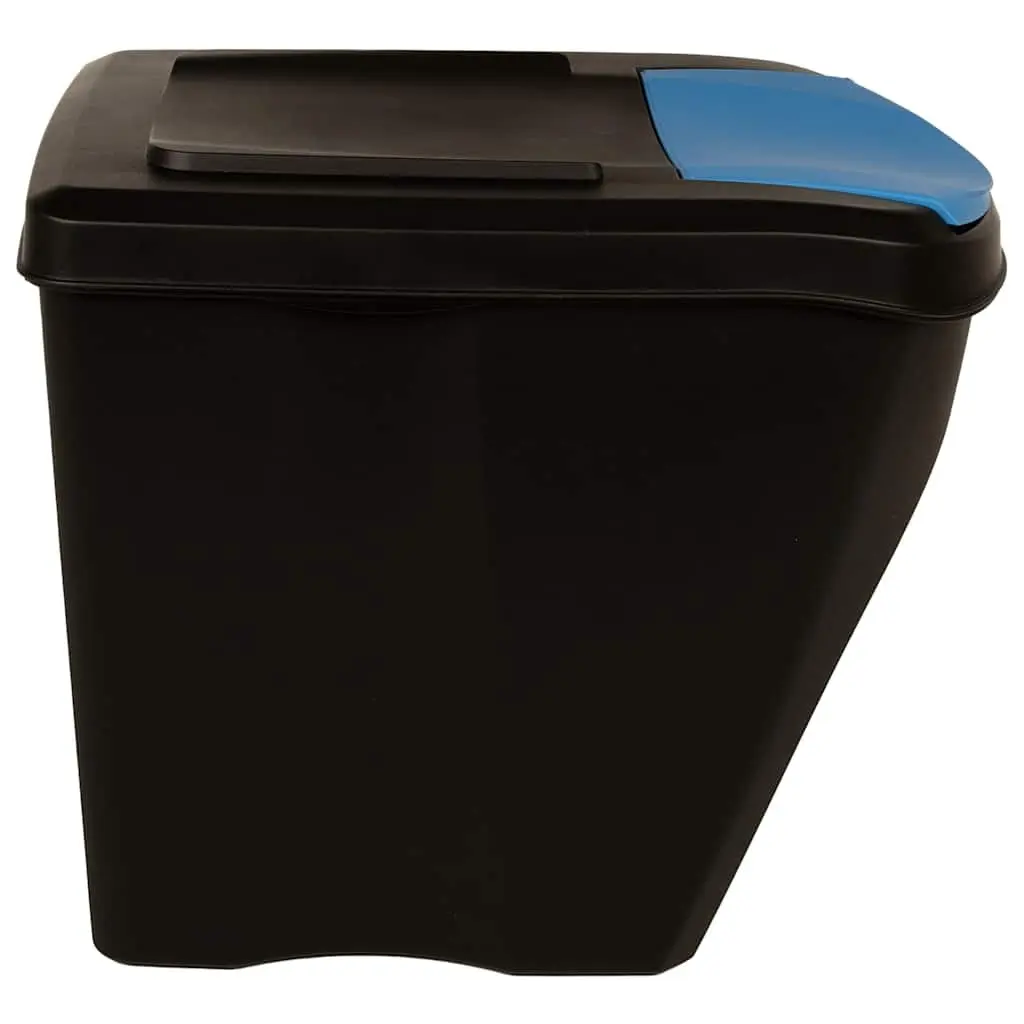 Stackable Garbage Bin Boxes 100 L Anthracite Waste Sorting Containers 4 Piece