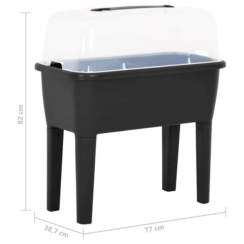 Raised Garden Bed Planter Box UV Resistant 77x38.7x82cm Anthracite Indoor Outdoor