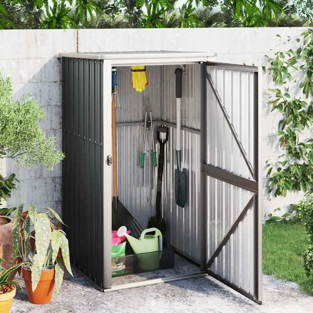 Garden Metal Storage Shed Galvanised Steel 88x89x161cm Anthracite
