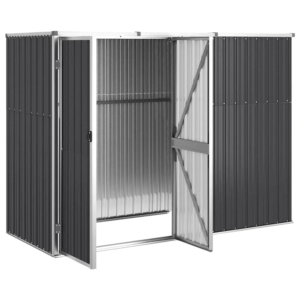 Garden Tool Shed Galvanised Steel Anthracite 225x89x161cm
