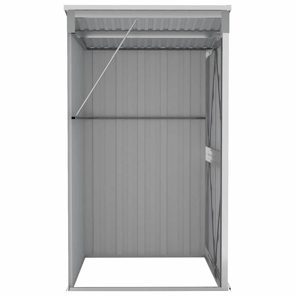 Wall-mounted Garden Shed Grey Galvanised Steel 118x100x178cm Durable Storage House