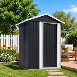 Garden Shed Anthracite Outdoor Storage Tool House Galvanised Steel