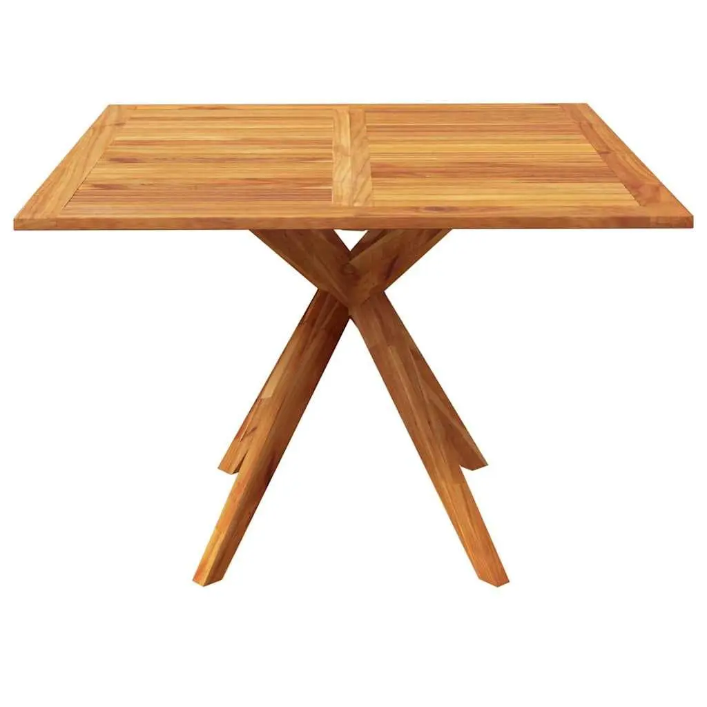 Outdoor Garden Table Solid Acacia Wood 110x110x75cm Brown Patio Dining Furniture