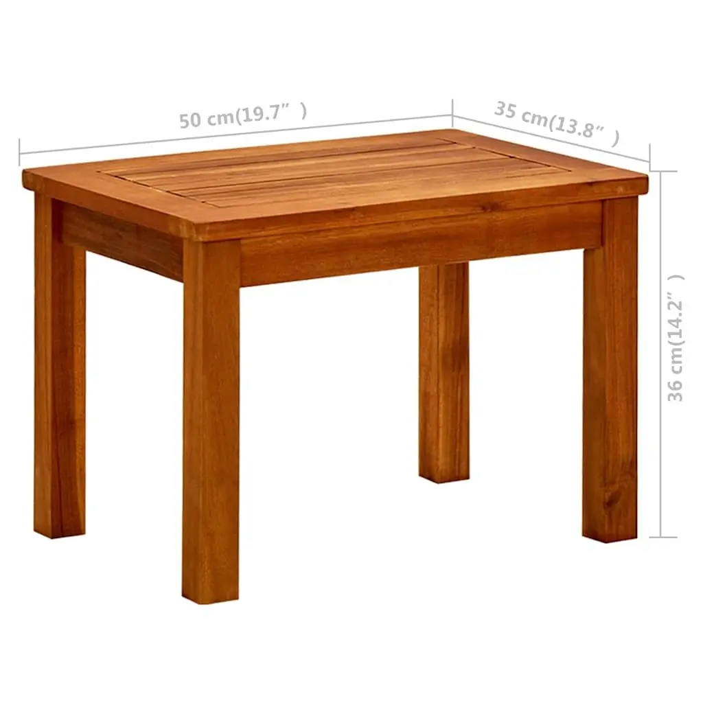 Outdoor Coffee Table 50x35x36 cm Brown Wooden Slatted Design Garden Furniture