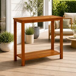 Garden Console Table 80x35x75cm Solid Acacia Wood Outdoor Patio Furniture