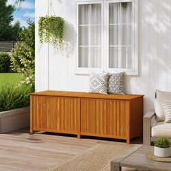 Garden Storage Box 200x80x75 cm Solid Wood Outdoor Furniture Bench Cushion