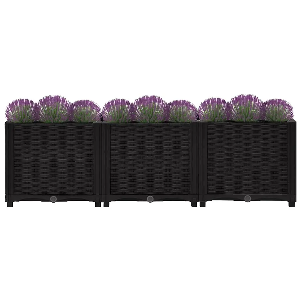 Raised Garden Bed Planter Box Deep Wide Space 120x40x38 cm Black Polypropylene