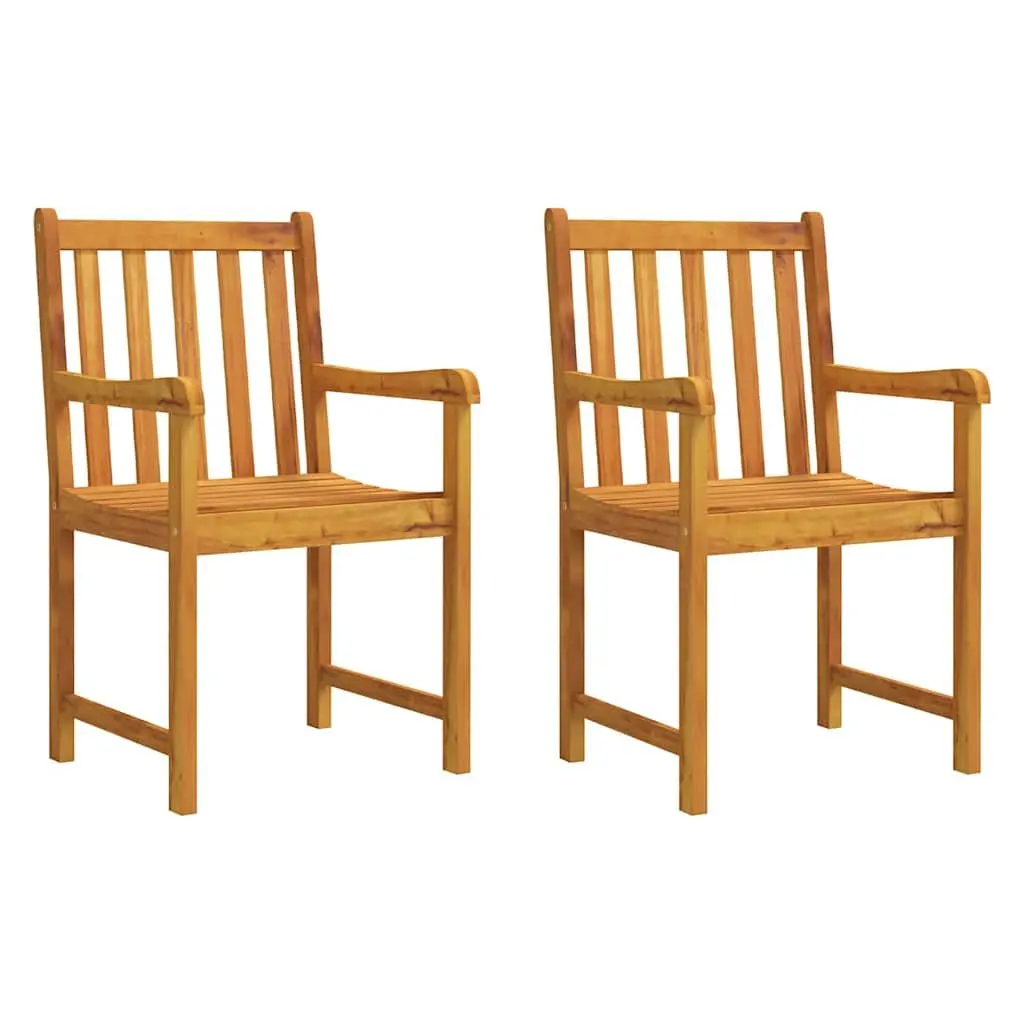 Outdoor Chairs Solid Wood Weather Resistant 2 Piece Brown
