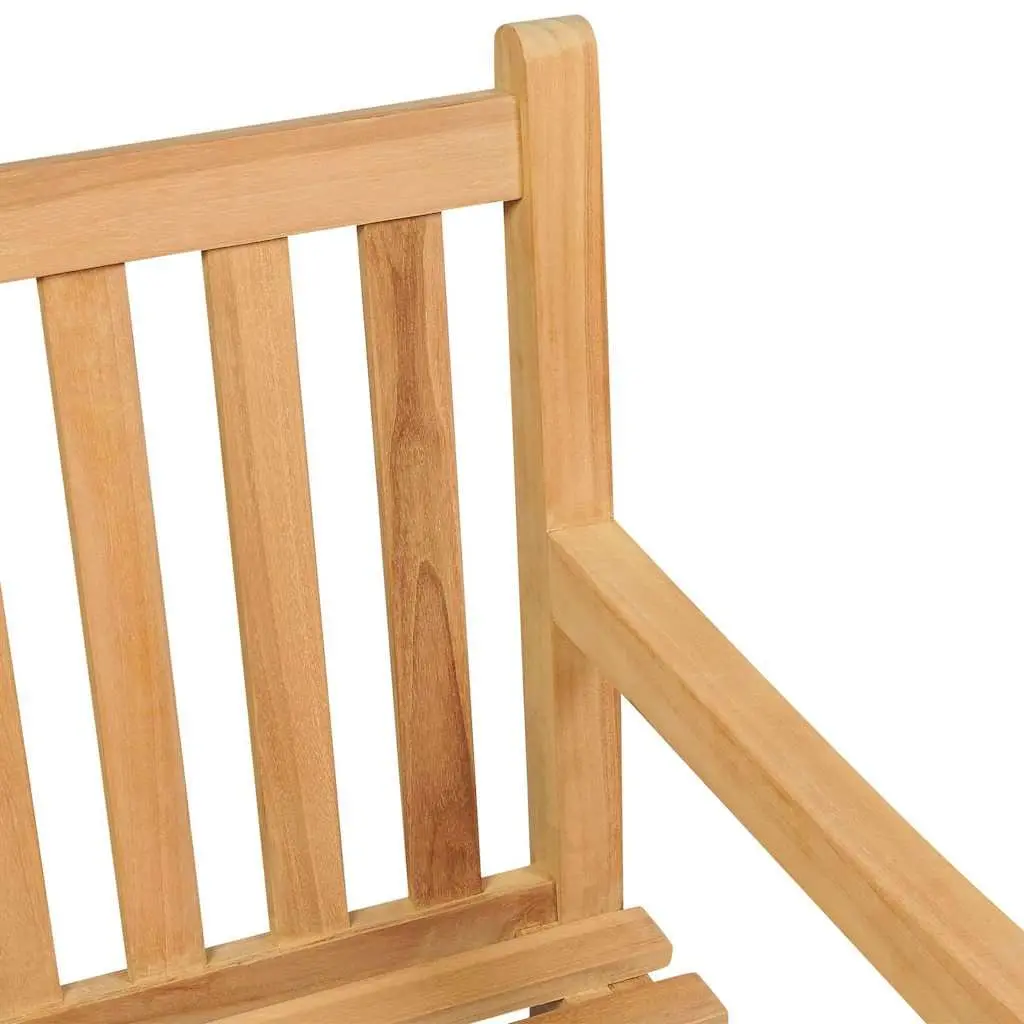Garden Bench Solid Teak Wood Outdoor Seating 114cm Brown