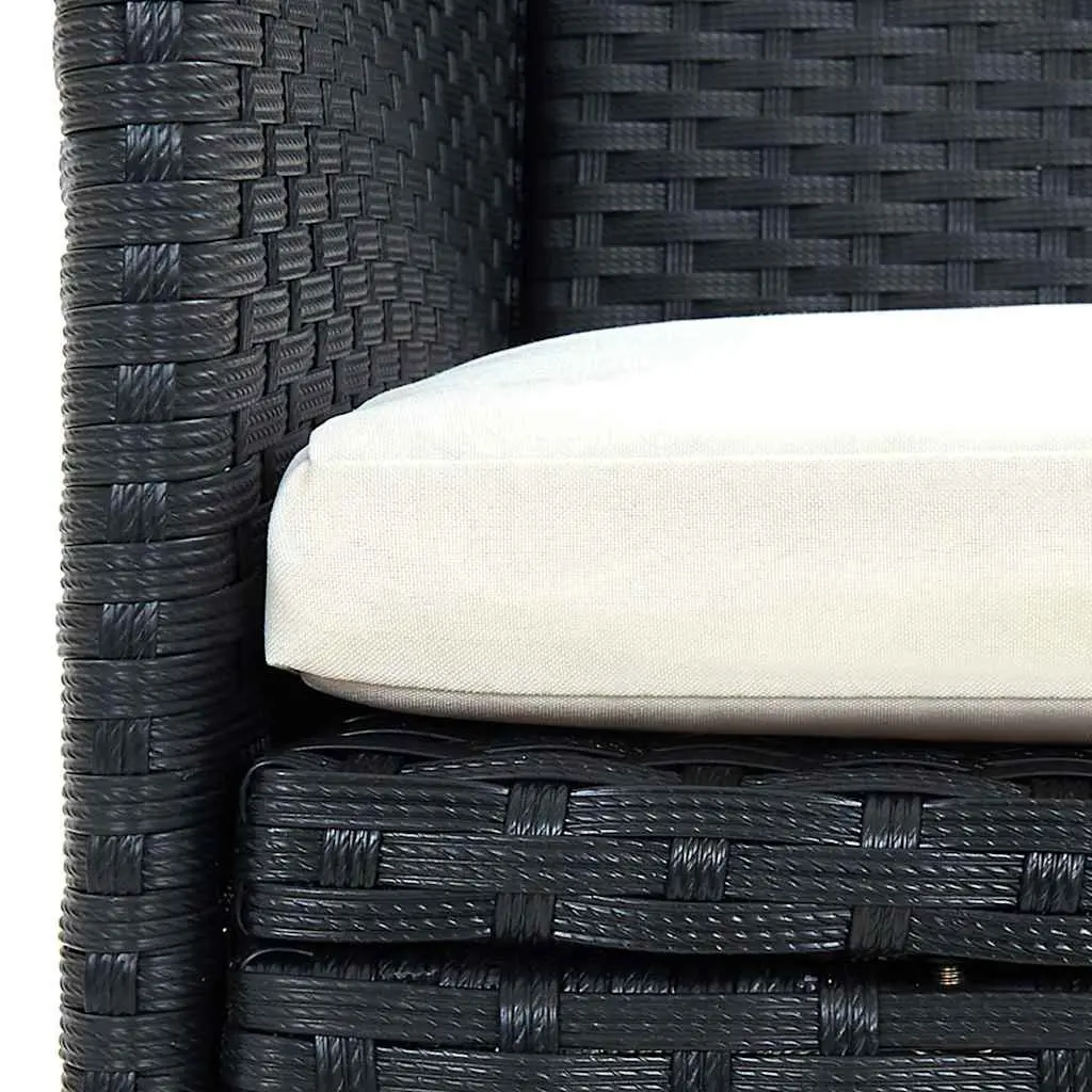 Outdoor Dining Chairs 4 pcs Poly Rattan Black Garden Patio Seating Furniture