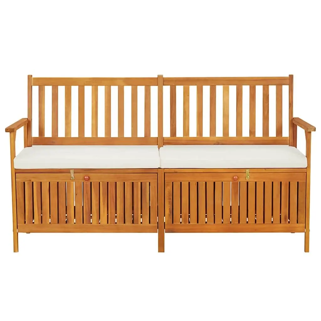 Storage Bench with Cushion 170cm Solid Wood Acacia Brown Indoor Outdoor Seating