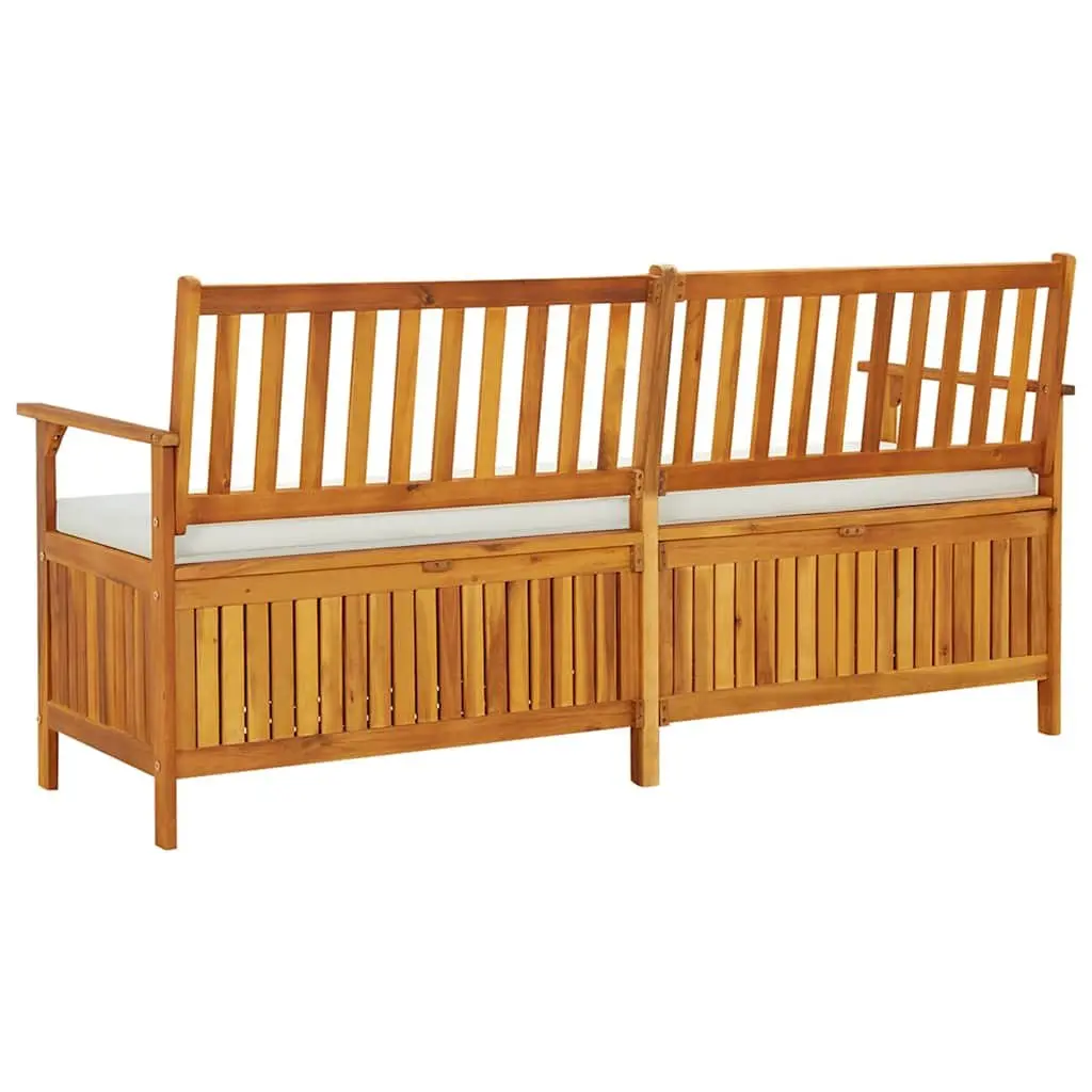 Storage Bench with Cushion 170cm Solid Wood Acacia Brown Indoor Outdoor Seating