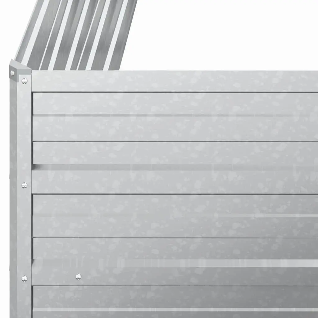 Raised Garden Bed Galvanized Steel 100x100x77cm Silver Outdoor Planter Box