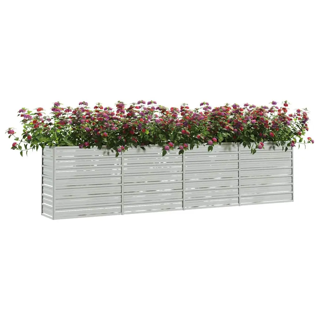 Galvanized Steel Raised Garden Bed Planter Box Heavy-Duty Outdoor 320 x 40 x 77 cm Silver